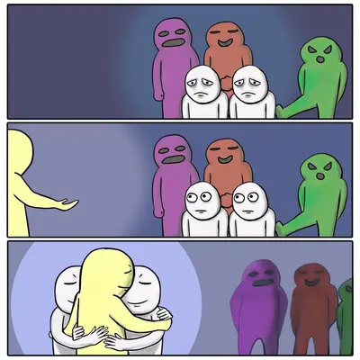 Group hug beat up meme template