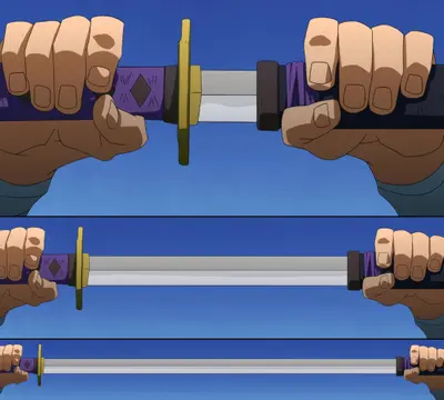 Gurren Lagann sword unsheathing meme template