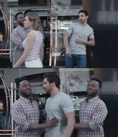 Guy checking out girl boyfriend meme template