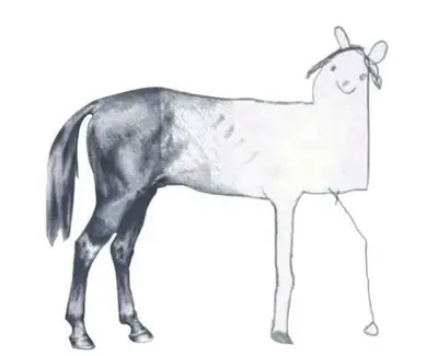 Half drawn horse meme template