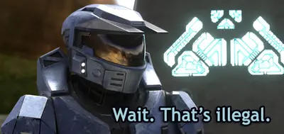 Halo wait that's illegal meme template