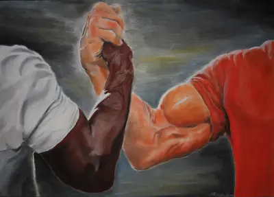 Hand clasping meme template