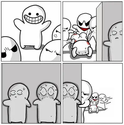 Happy guy crowd fight hiding meme template