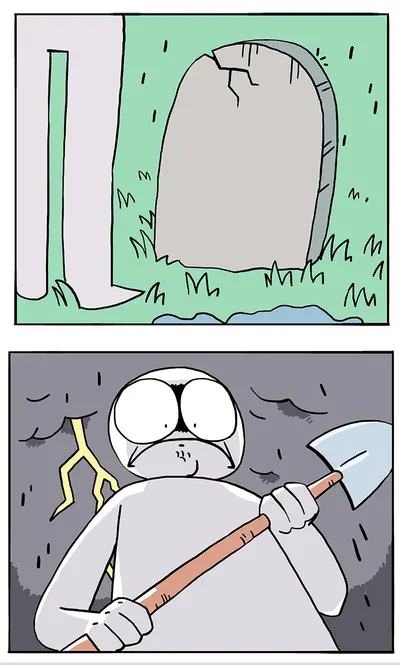 Homer Simpson digging grave meme template