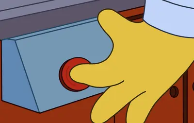 Homer Simpson pressing button meme template