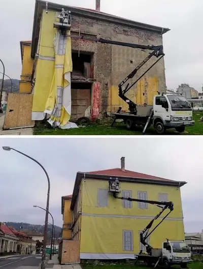House ruin works illusion meme template