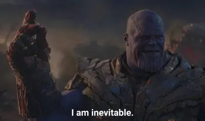 I am inevitable meme template