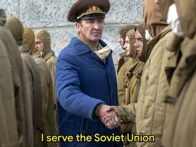 I serve the Soviet Union meme template