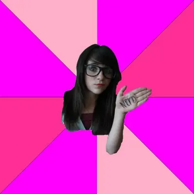 Idiot Nerd Girl meme template