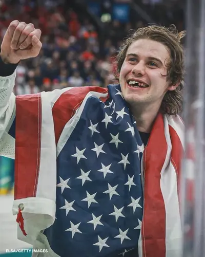 Jack Hughes Bloody Tooth American Flag meme template