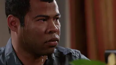 Jordan Peele sweating meme template