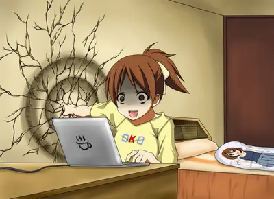 K-ON girl punching wall meme template