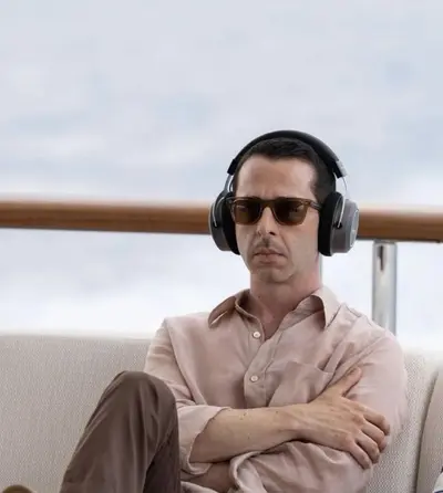 Kendall Roy Succession headphones meme template