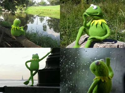 Kermit sitting sad meme template