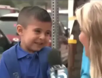 Kid crying on the news meme template