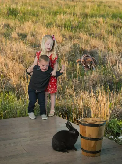 Kids scared of rabbit tiger meme template
