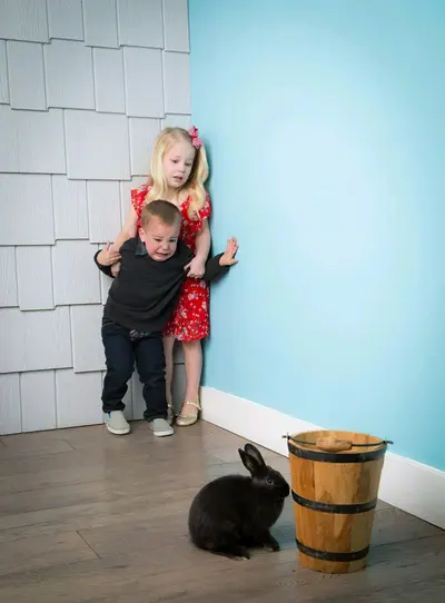 Kids scared of rabbit meme template