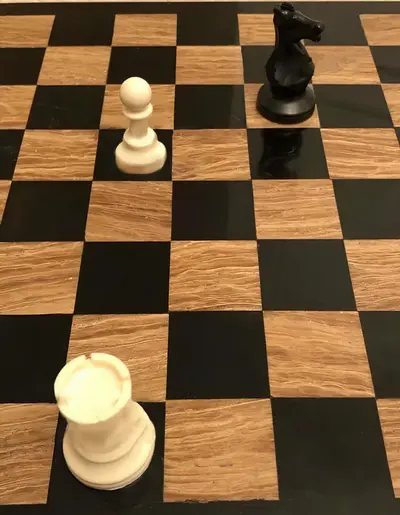 Knight takes pawn rook takes knight meme template