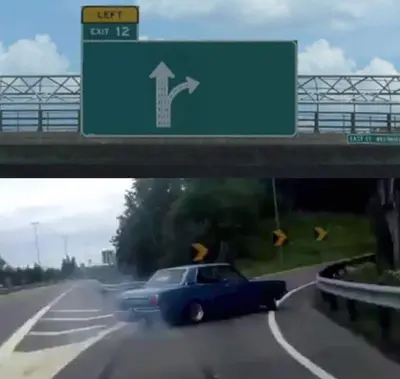 Left exit 12 meme template