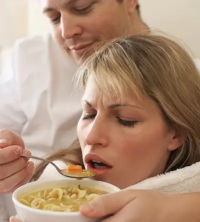 Man feeding girl soup meme template