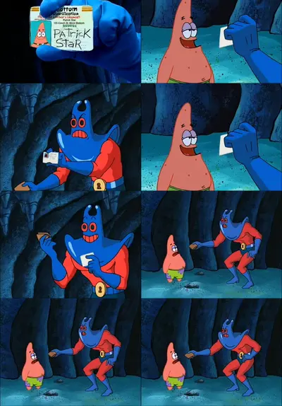 Man Ray Patrick wallet meme template