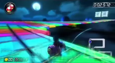 Mario Kart rainbow road meme template
