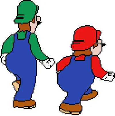 Mario Luigi walking away meme template