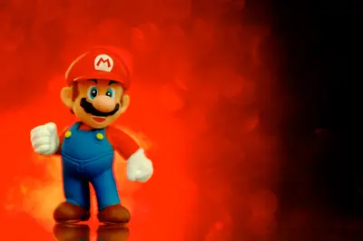 Mario red background meme template