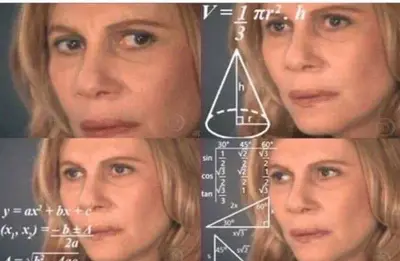 Math lady/Confused lady meme template