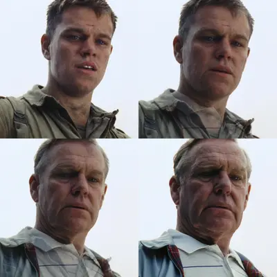 Matt Damon aging meme template
