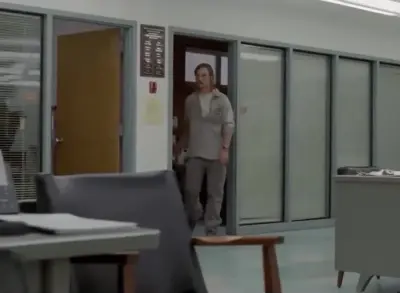Matthew McConaughey Office Exit with Cigarette meme template