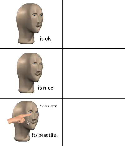 Meme man sheds tears beautiful meme template