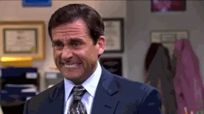 Michael Scott grimace meme template
