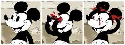 Mickey Mouse bleeding eyes meme template