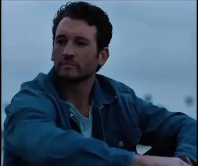 Miles Teller on the beach meme template