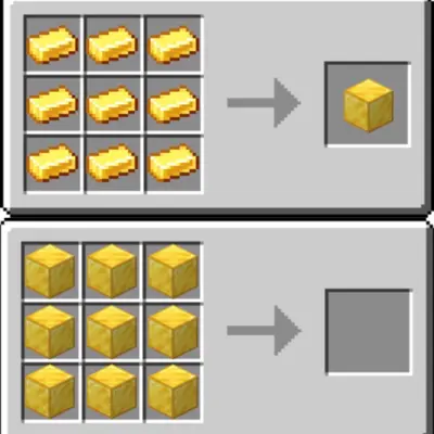 Minecraft gold block crafting meme template
