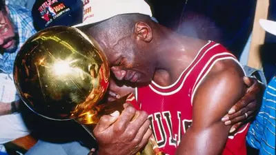 MJ crying with trophy meme template