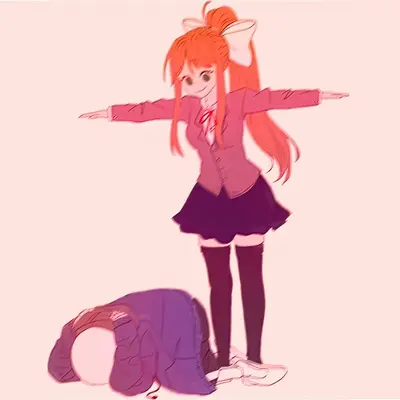 Monika t pose dominance meme template