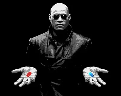 morpheus matrix blue pill red pill meme template