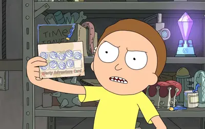 Morty adventure card meme template