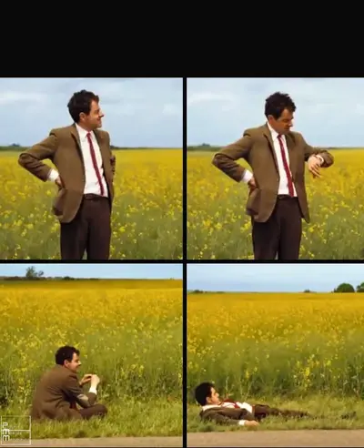 Mr bean waiting meme template