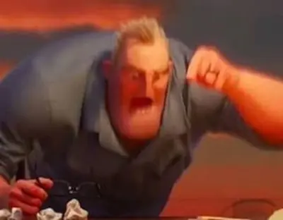 Mr.Incredible angry meme template