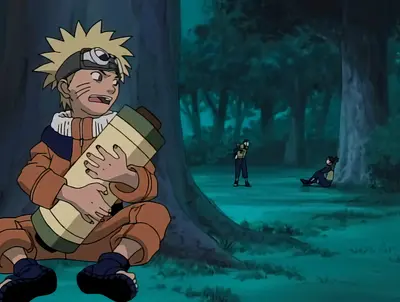 Naruto hiding from meme template