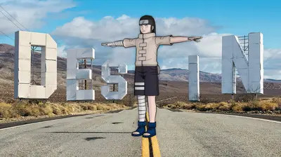 Neji T pose Destin meme template