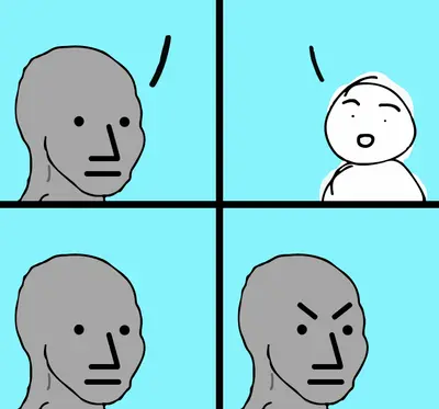 NPC Wojak angry meme template