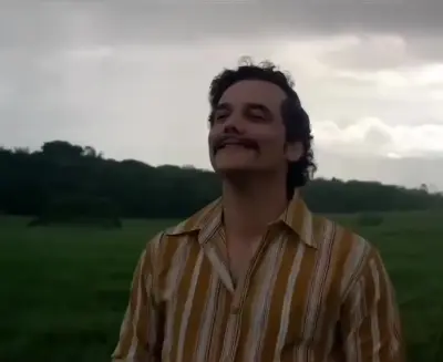Pablo Escobar smoking a joint meme template