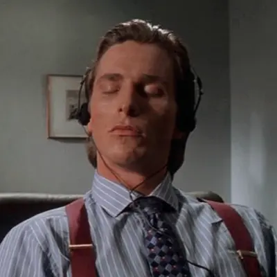 Patrick Bateman on phone meme template