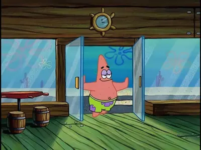 Patrick opening doors meme template