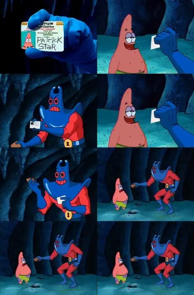 Patrick Star's Wallet meme template
