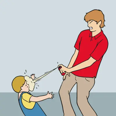 Pepper spraying kid meme template